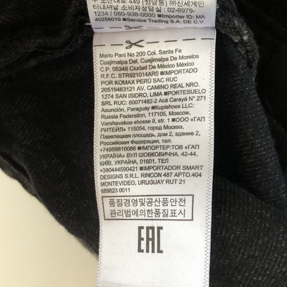 Gap 1969 Women’s Washed Black Jean Jacket Biker Style Cuff & Side Zip Large - Picture 16 of 16